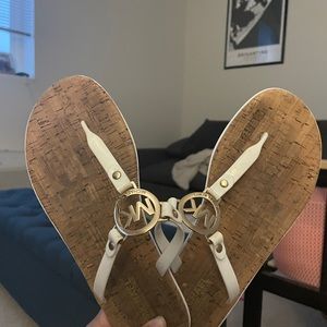 Gently worn Michael Kors cork/white summer sandals